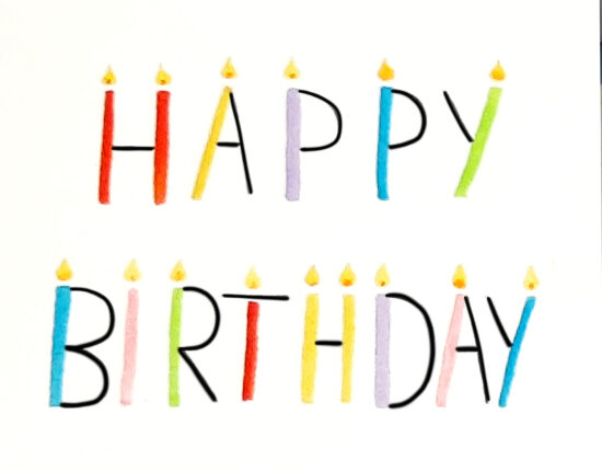 Carte "happy birthday" - Aquarelle 2021
